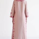 Pink Chanderi Kurta Set with Embroidery
