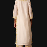 Cream Chanderi Kurta Set with Embroidery