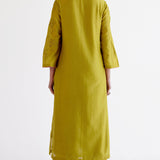 Green Embroidered Chanderi Kurta Set