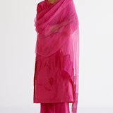 Pink Embroidered Chanderi Kurta Set