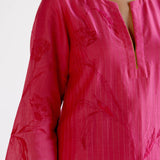Pink Embroidered Chanderi Kurta Set