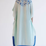 Blue Kaftan Set with Embroidery
