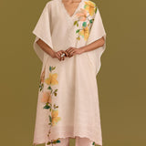Ivory Hand-painted Kaftan Set
