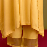 Yellow Cotton Silk Satin Kaftan Set