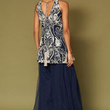 Blue Net Sharara Set