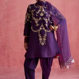 Nargis Purple Dhoti Set