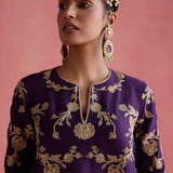Nargis Purple Dhoti Set