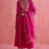 Zeenat Fuchsia Anarkali Set