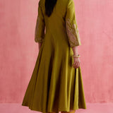 Zeenat Green Anarkali Set