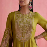 Zeenat Green Anarkali Set