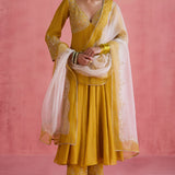 Afsana Mustard Anarkali Set