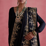 Devnaagri Nazara Black Khada Dupatta