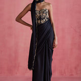 Yasmin Black Saree Set