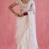 Zeba Ivory Saree Set