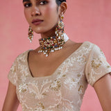 Zeba Ivory Saree Set