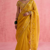 Zeba Mustard Saree Set