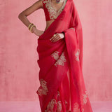 Devnaagri Zohra Red Saree Set