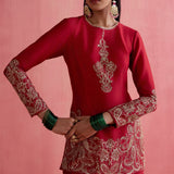 Alya Red Sharara Set