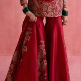 Alya Red Sharara Set