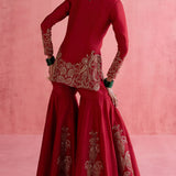 Alya Red Sharara Set