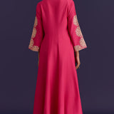 Fuchsia Cotton Silk Anarkali Set