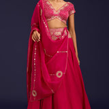 Fuchsia Embroidered Lehenga Set