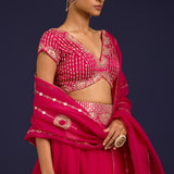 Fuchsia Embroidered Lehenga Set