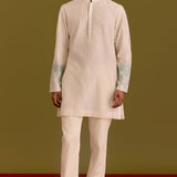 Ivory & Blue Embroidered Kurta Set