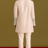 Ivory & Blue Embroidered Kurta Set