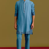 Blue Embroidered Kurta Set