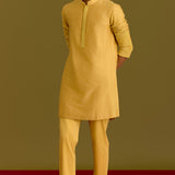 Mustard Embroidered Kurta Set