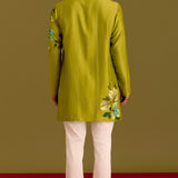 Green Hand-painted Kurta Set