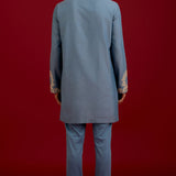 Light Blue Cotton Silk Kurta Set