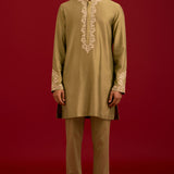 Olive Cotton Silk Kurta Set