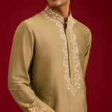 Olive Cotton Silk Kurta Set
