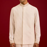 Ivory Cotton Silk Embroidered Bundi Set