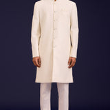 Ivory Cotton Silk Sherwani