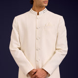 Ivory Cotton Silk Sherwani