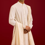Ivory Silk Embroidered Stole