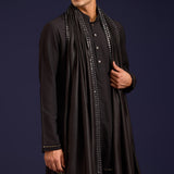 Black Silk Embroidered Stole