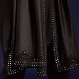Black Silk Embroidered Stole