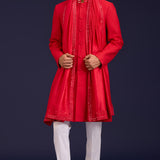 Red Silk Embroidered Stole