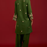 Green Cotton Silk Kurta Set