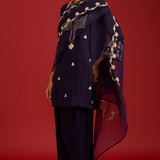 Navy Cotton Silk Kurta Set