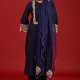 Navy Dori Embroidered Kurta Set