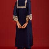 Navy Dori Embroidered Kurta Set