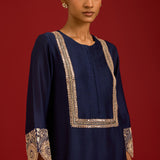 Navy Dori Embroidered Kurta Set
