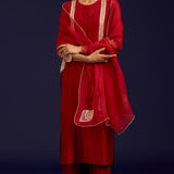Rust Dori Embroidered Kurta Set