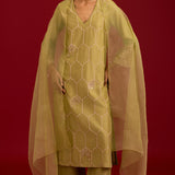 Pistachio Dori Embroidered Kurta Set