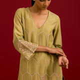 Pistachio Dori Embroidered Kurta Set